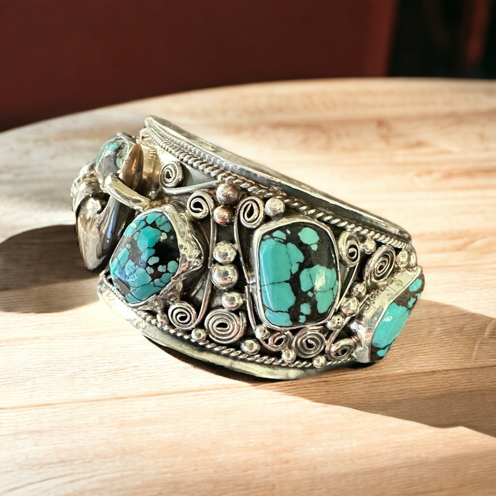 Native American Solid Sterling Bear Claw & Godber… - image 4